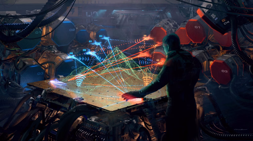Military electronic warfare operators monitoring the electromagnetic spectrum — EW and cyber forces were the 'first movers' in Operation Epic Fury against Iran, blinding radar and disrupting communications before the first bombs fell