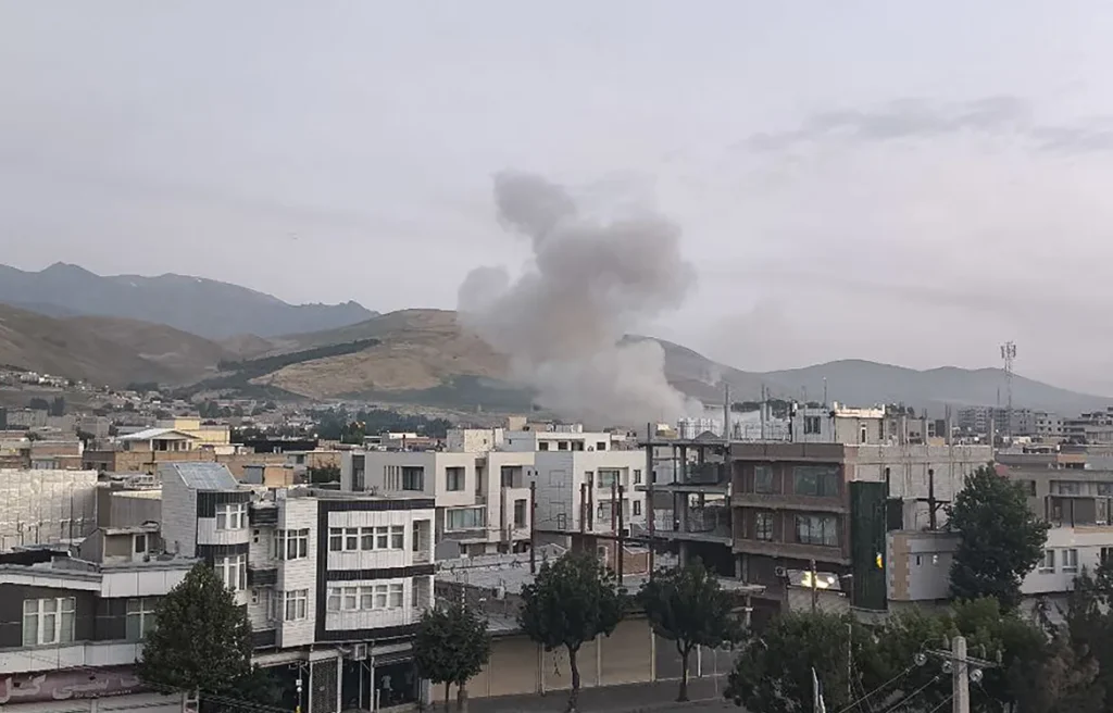 Smoke rising over Tehran following Israeli airstrikes during the 12-Day War in June 2025