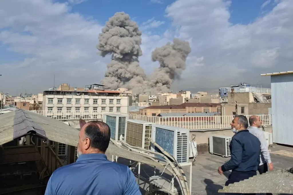 Smoke plumes rising over Tehran following US and Israeli strikes on February 28, 2026, which also killed Supreme Leader Ali Khamenei
