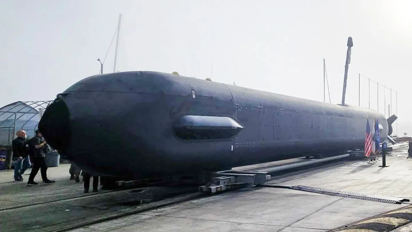 Boeing's Orca Extra-Large Unmanned Underwater Vehicle — the 51-foot autonomous submarine now formally included in the US Navy's 450-ship fleet expansion plan for the first time
